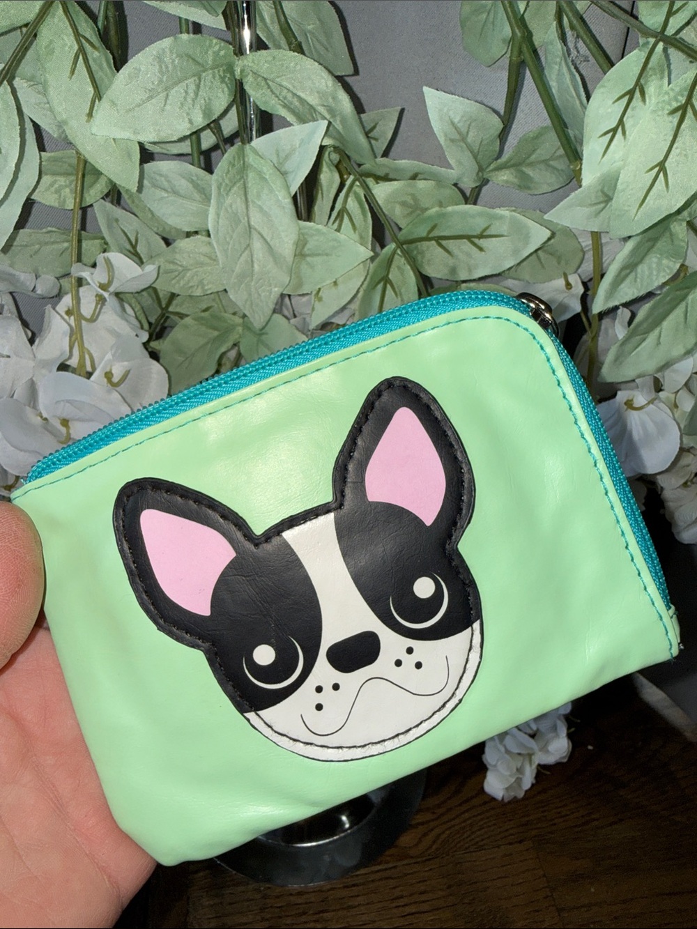 Cute Mint Dog Face Coin Pouch Wallet - Pet Accessory